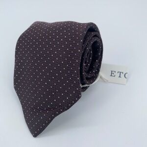 Eton Tie Mens One Size Brown Black Silk Classic Fit Professional Necktie
